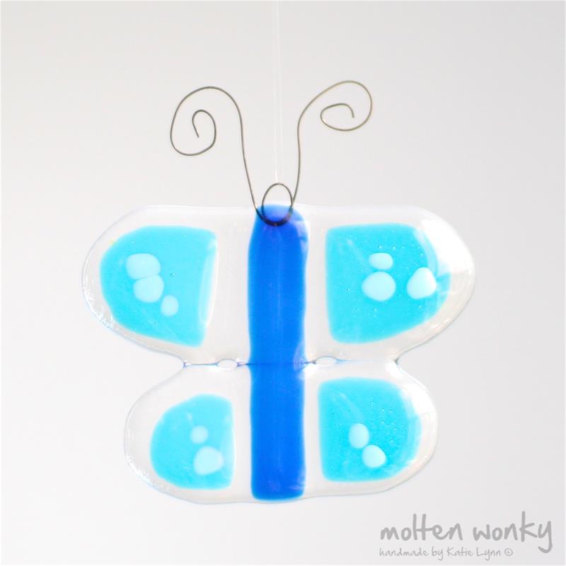 Funky fused glass butterfly to flutter around your house