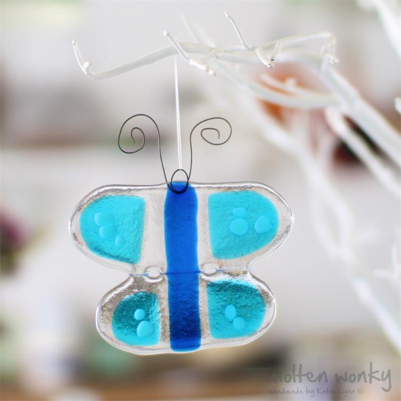 Funky fused glass butterfly to flutter around your house