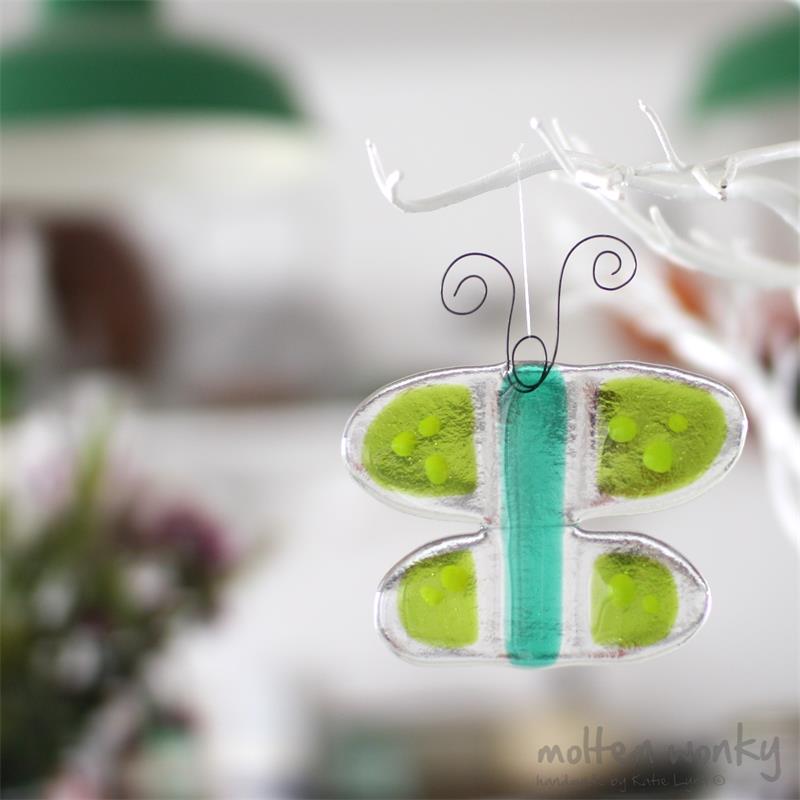 Funky fused glass butterfly to flutter around your house