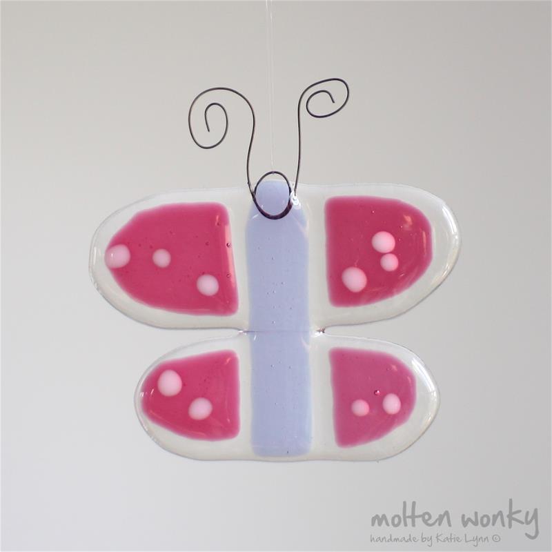 Funky fused glass butterfly to flutter around your house
