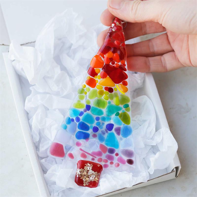 make at home fused glass Christmas decorations 