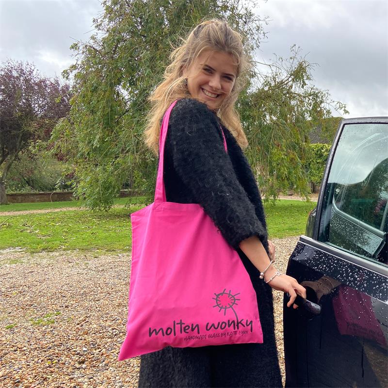 pink tote bag