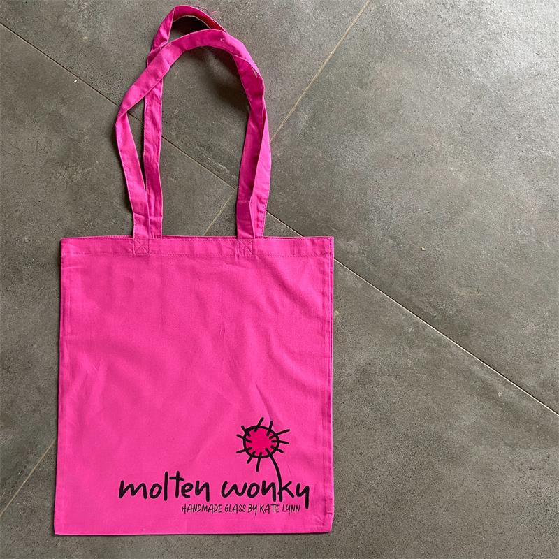 pink molten wonky tote bag