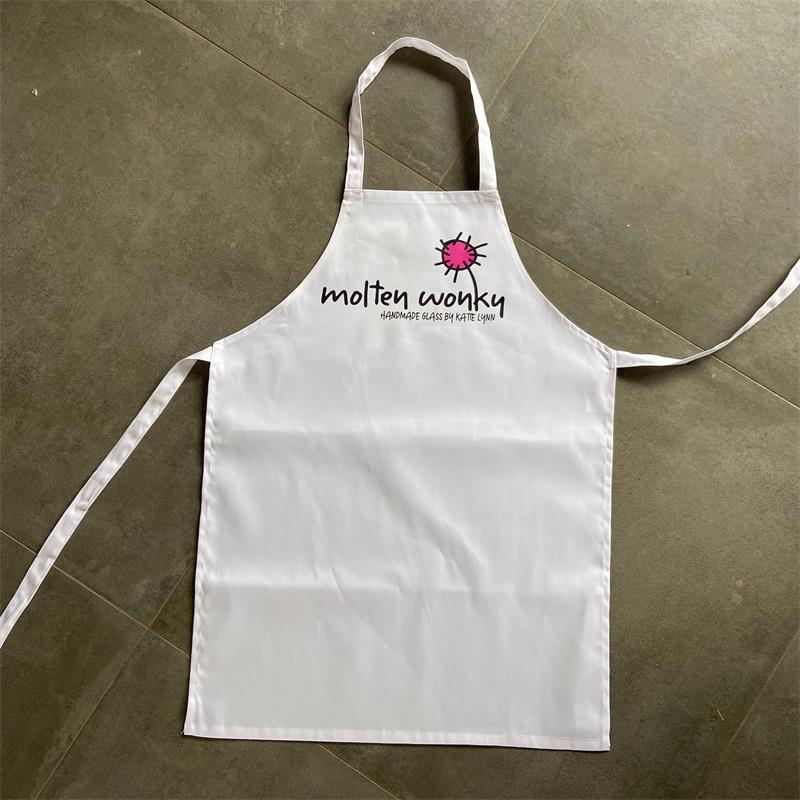 molten wonky white apron