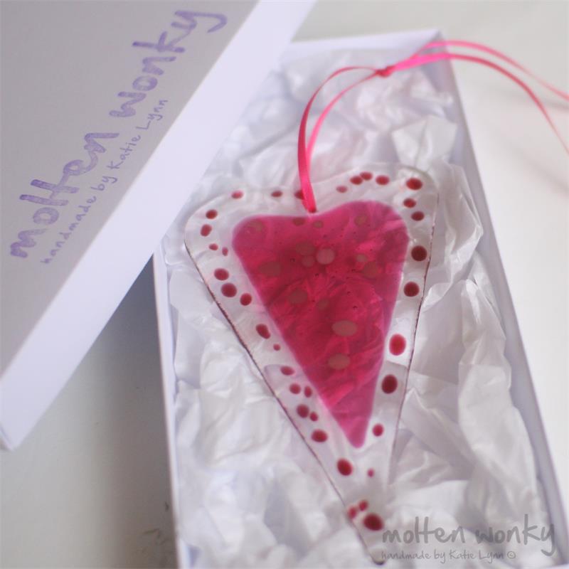 pink fused glass decoration