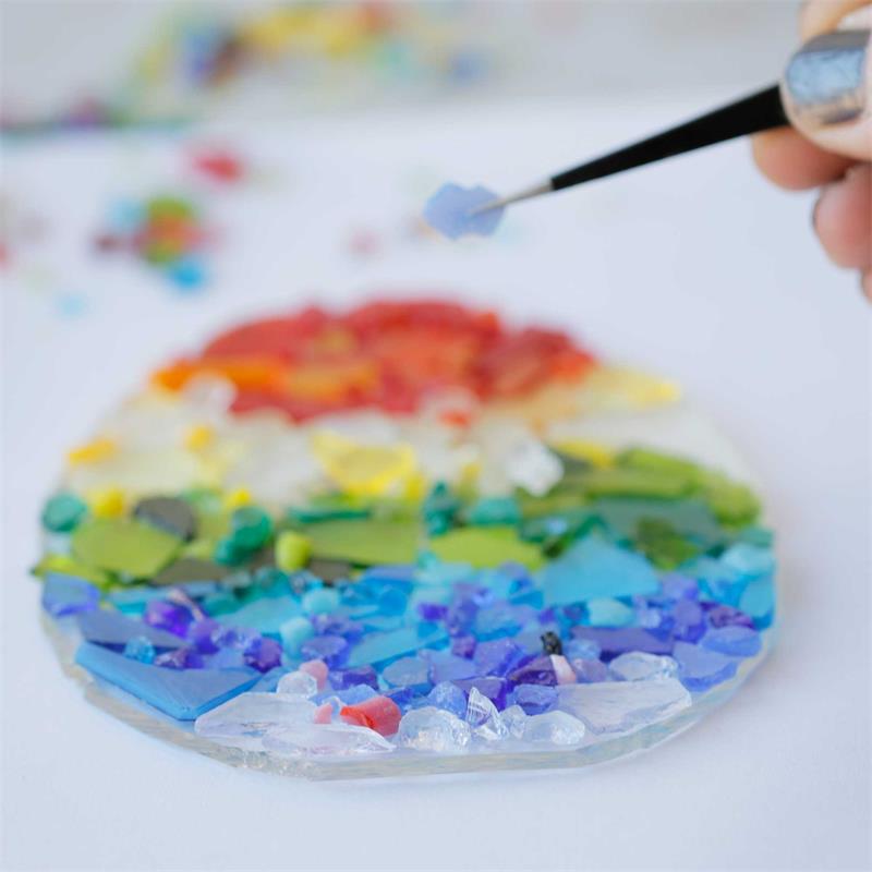 Easter egg rainbow make at home fused glass kit