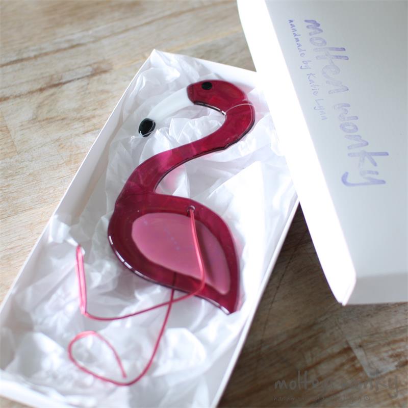 Fabulous flamboyant hot pink flamingo handmade by Katie Lynn