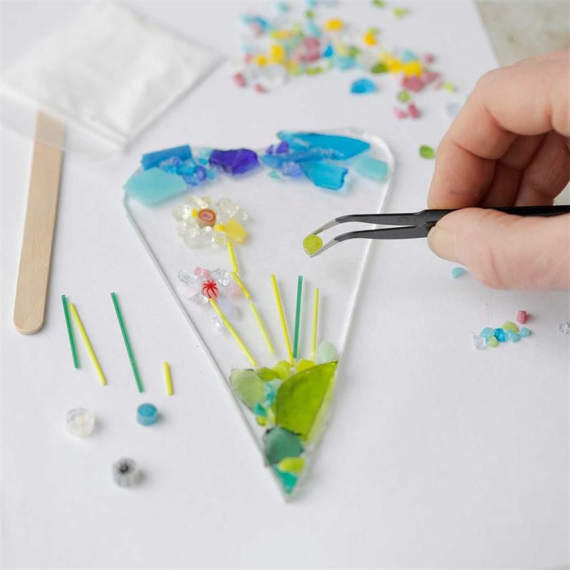 long heart flower garden make at home glass fusing kit 