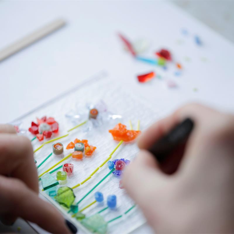 make at home fused glass flower garden picture kit 