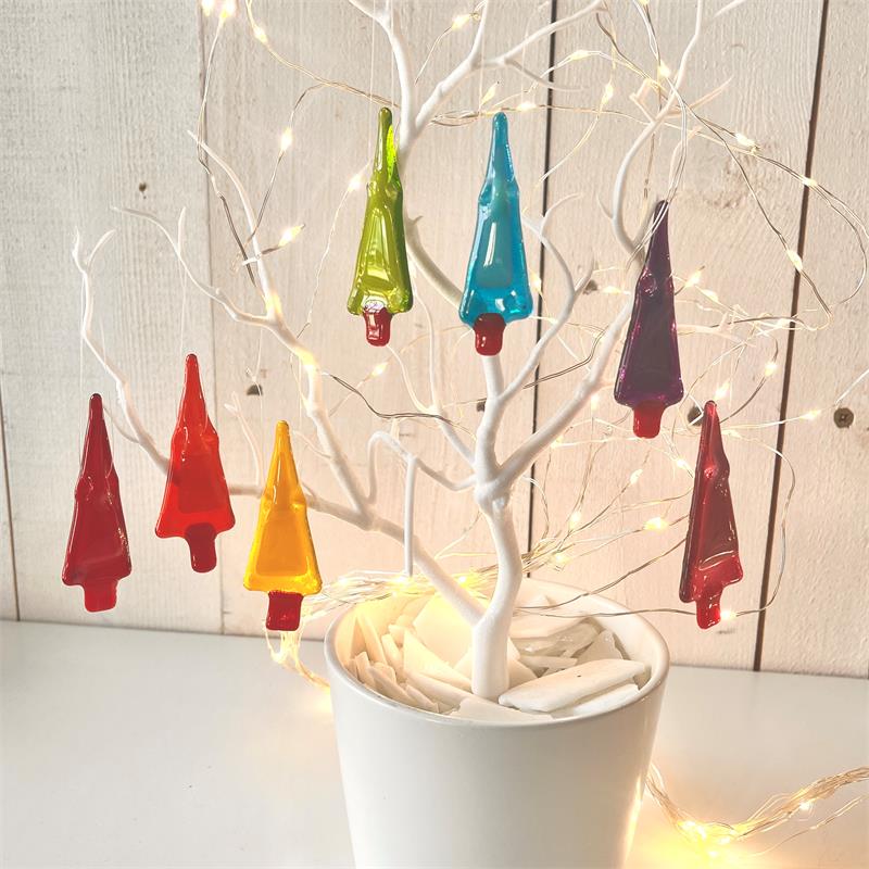 fused glass tiny trees
