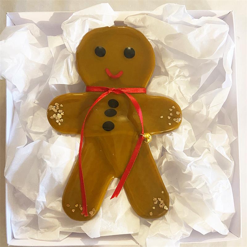 fused glass gingerbread man
