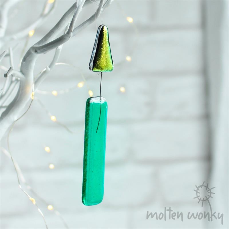 colourful glass candle from molten wonky