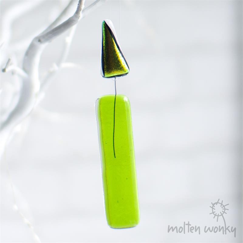 colourful glass candle from molten wonky