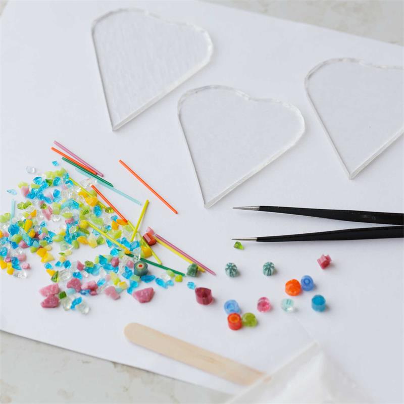 fused glass craft make at home Christmas tree kit 