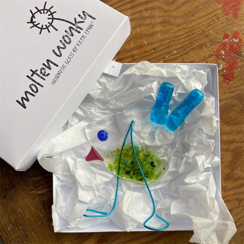 Fused Glass Bird Hanging Decoration