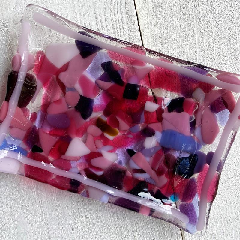 Handmade Fused Glass Soap Dishes by molten wonky
