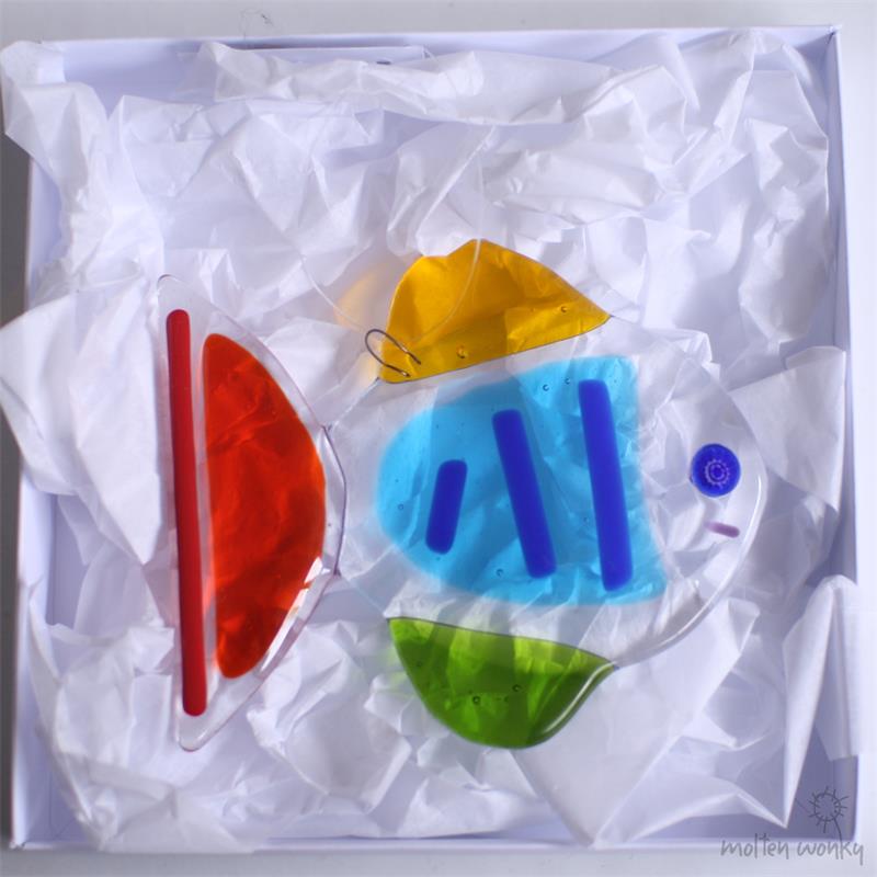 fused glass rainbow fish