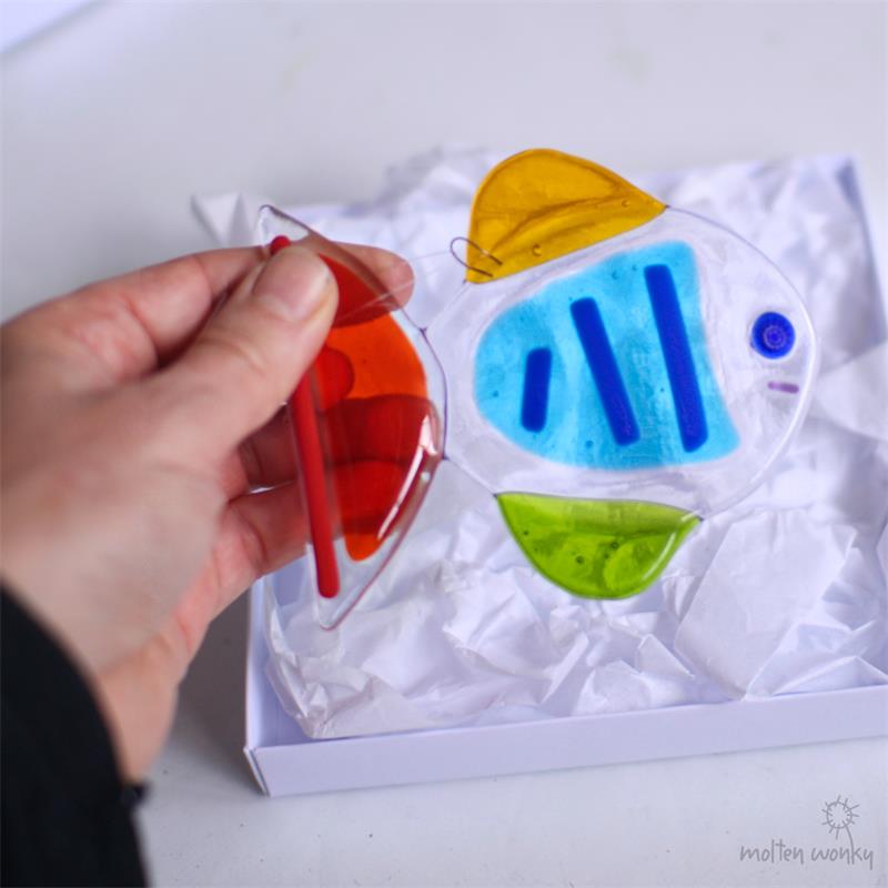 fused glass rainbow fish