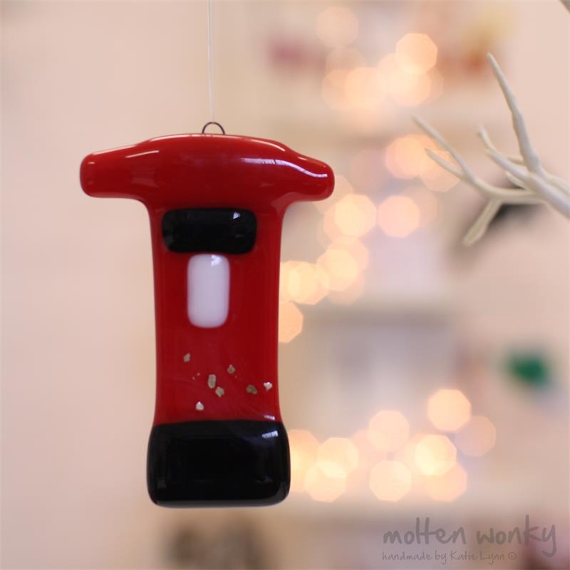 red glass letter box