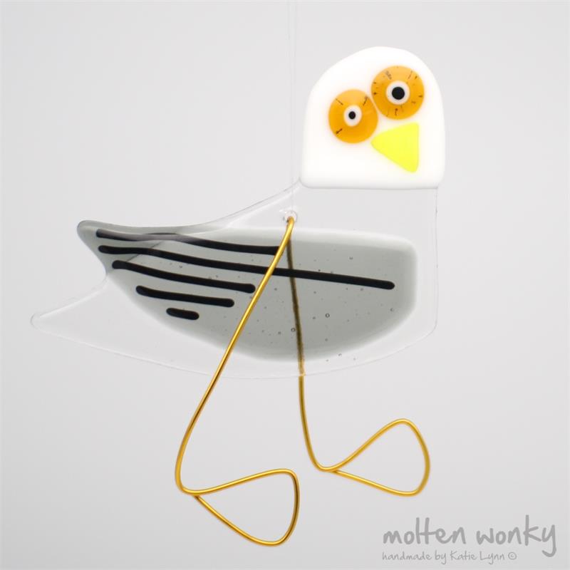 seagull handmade seaside glass gift by molten wonky