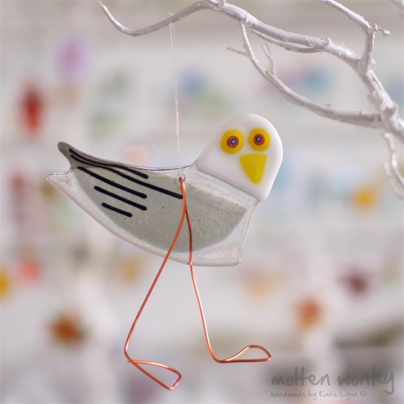 seagull handmade seaside glass gift by molten wonky