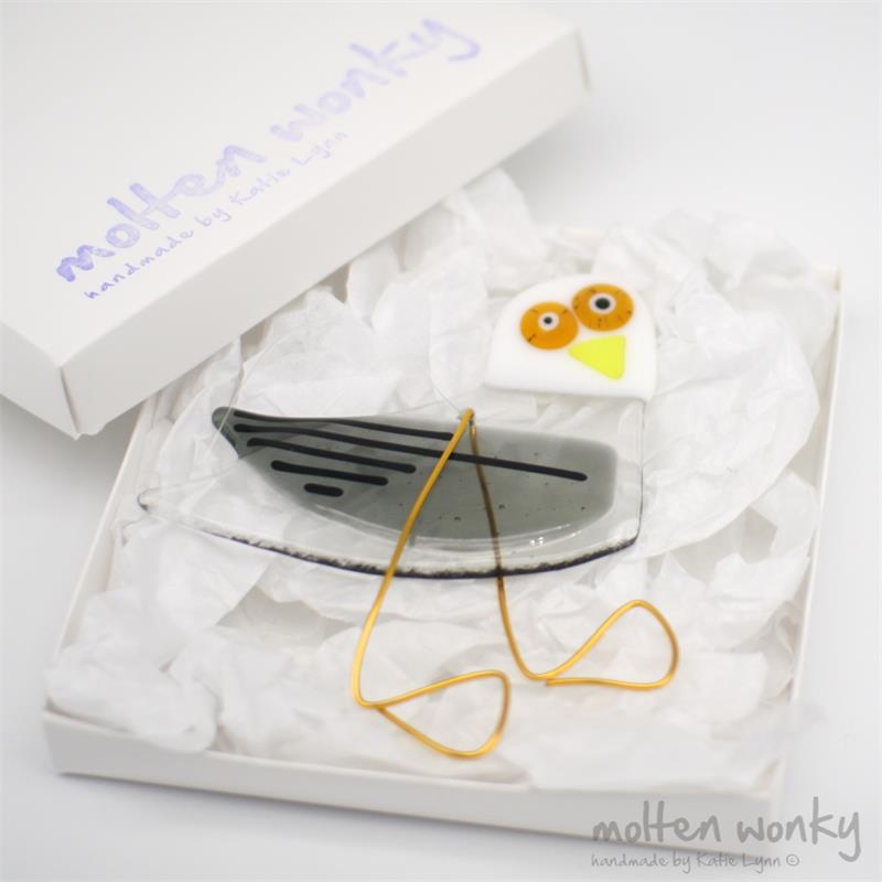 seagull handmade seaside glass gift by molten wonky