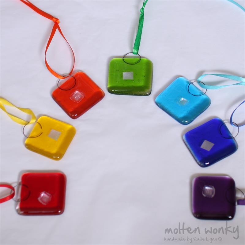 rainbow of sparkle glass nuggets
