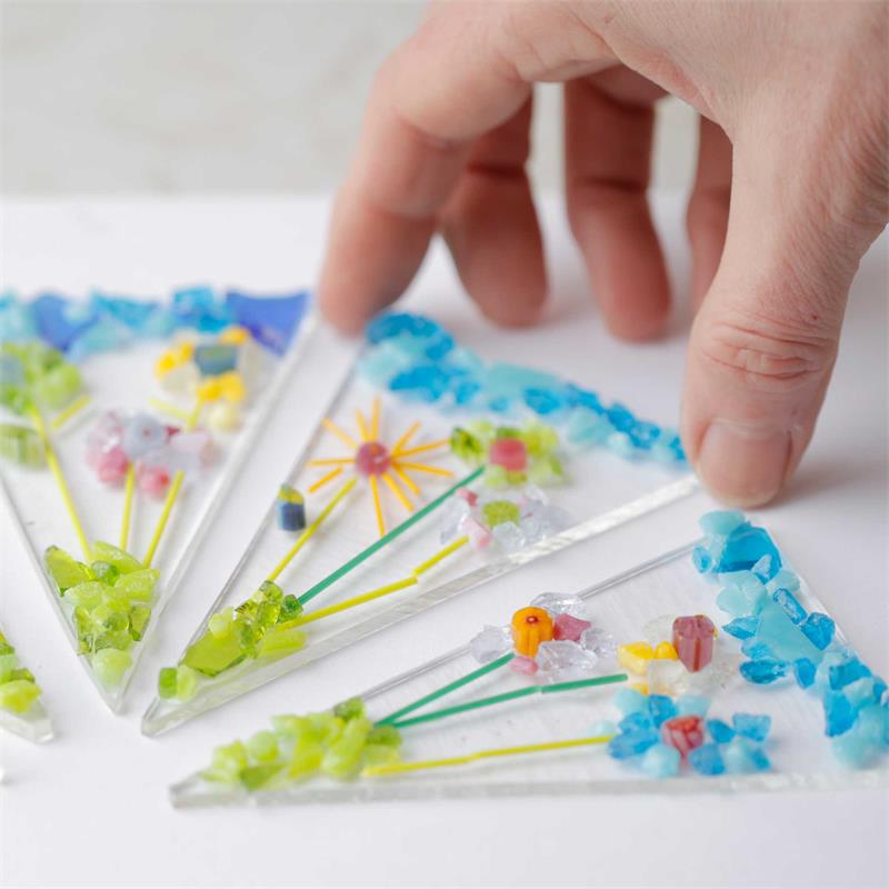 fused glass bunting flower garden creative kit