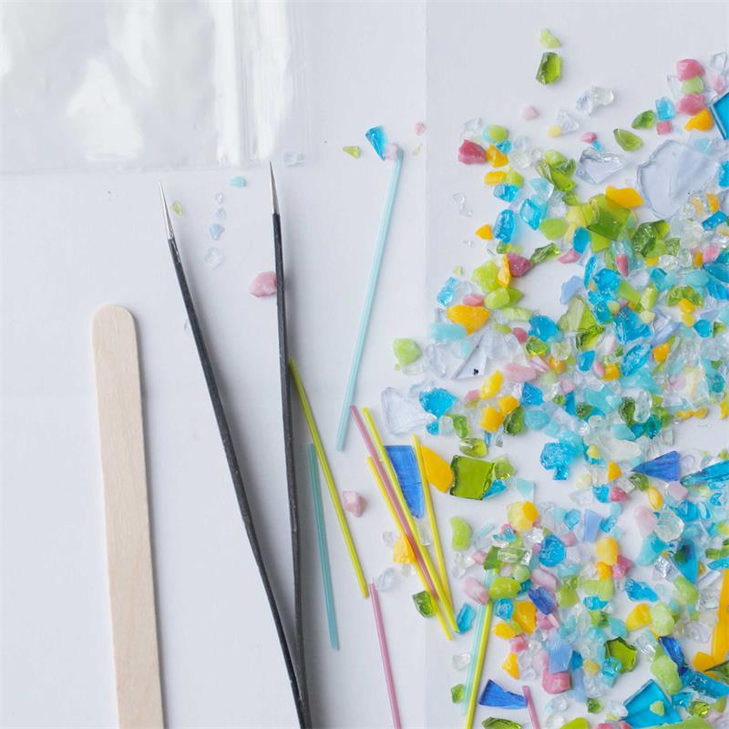 small square decoration bunting fused glass kit