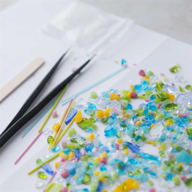 long heart flower garden make at home glass fusing kit 