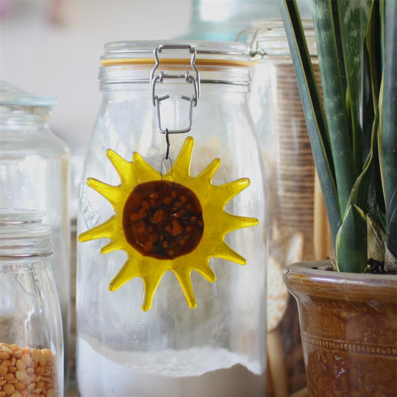fused glass sunflower hanging decoration