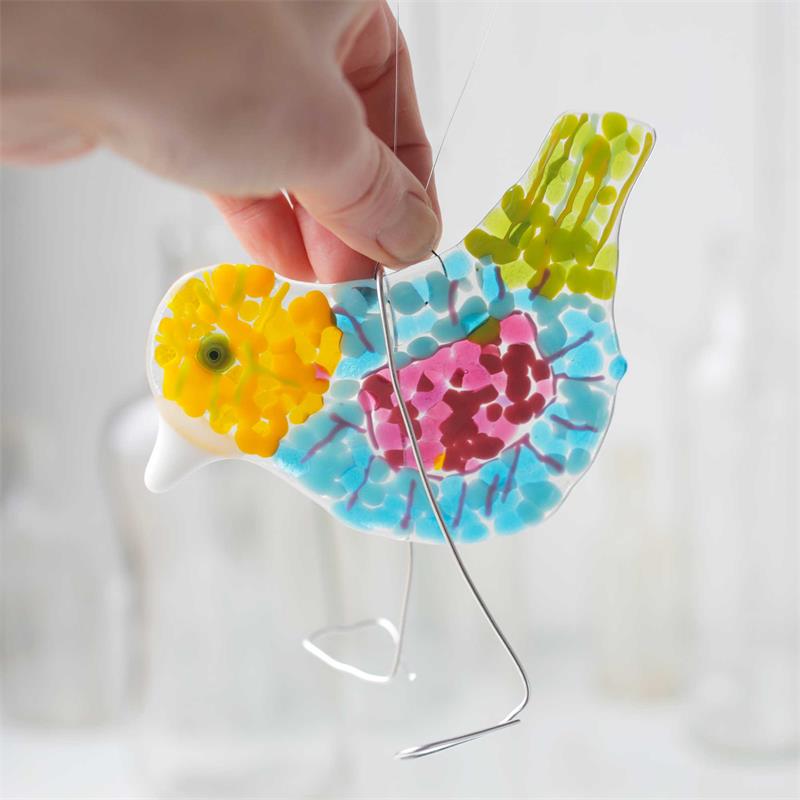 wonky spring bird make at home glass fusing kit