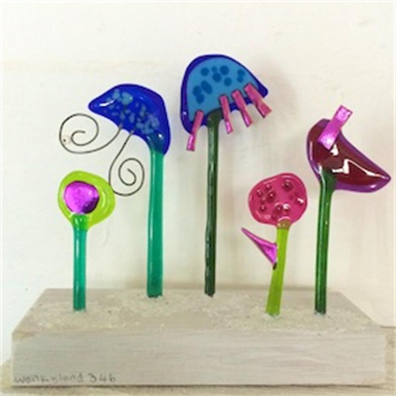 glass flower blooms
