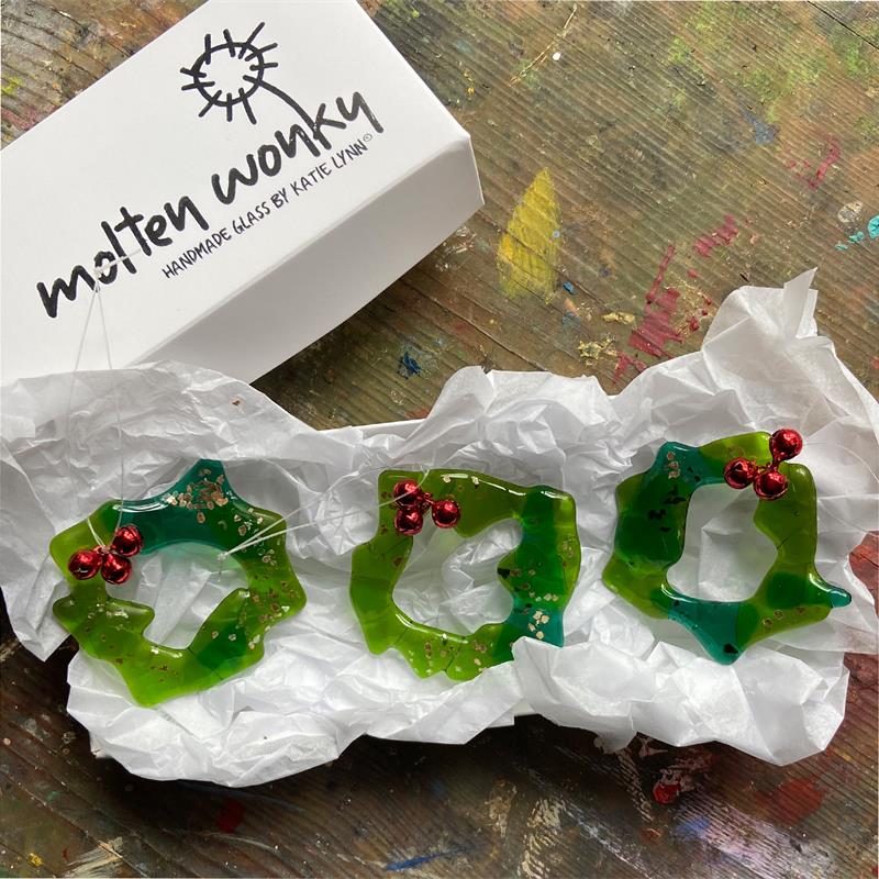 glass christmas wreath 
