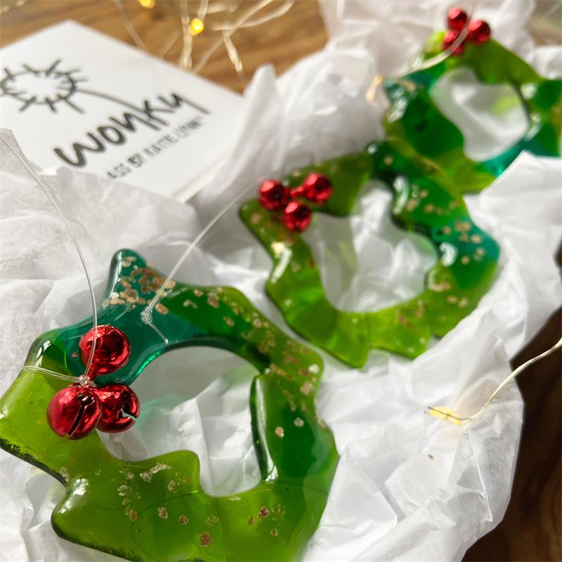 fused glass wreath christmas decoration