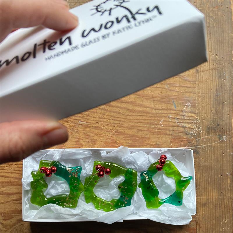 fused glass wreath christmas decoration
