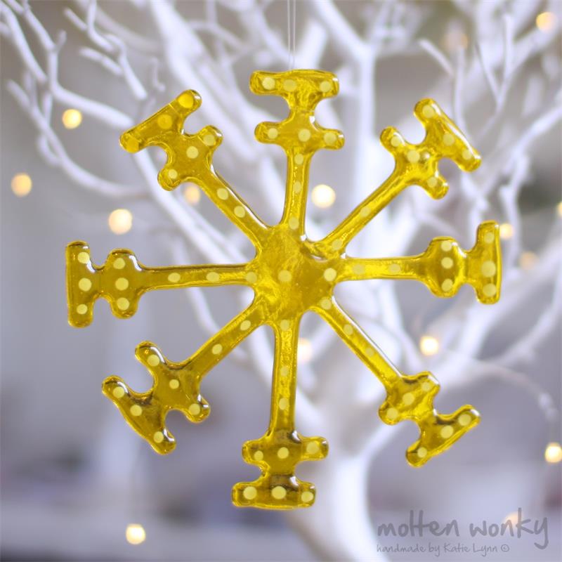 fused glass snowflake